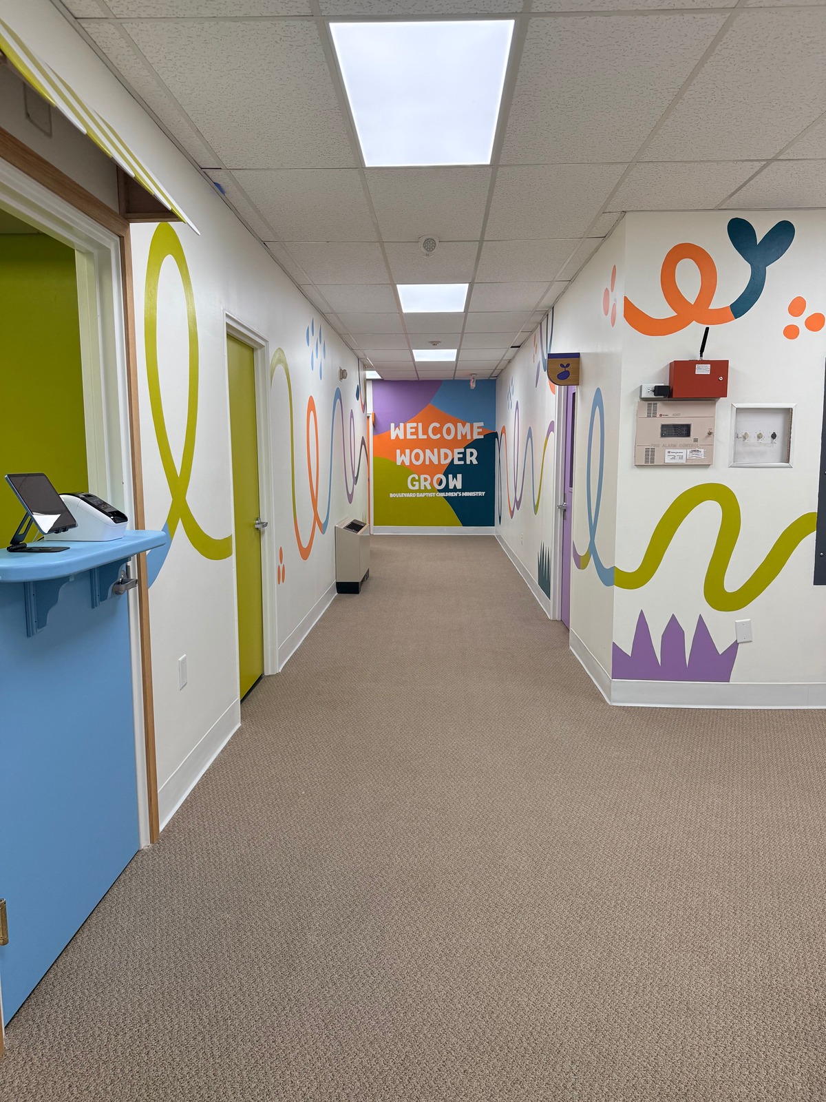 Children's mural and wayfinding design in Greenville, SC