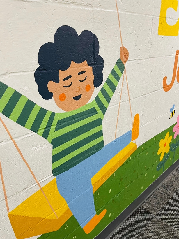 Children's mural and wayfinding design in Greenville, SC